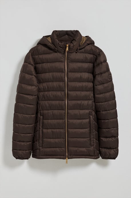 Ultraleichte Jacke Corey braun mit abnehmbarer Kapuze und PC Stickerei - Image 4