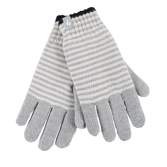 Damen Gestreifte Fleecegefütterte Strickwarme Thermohandschuhe für den Winter - Image 1