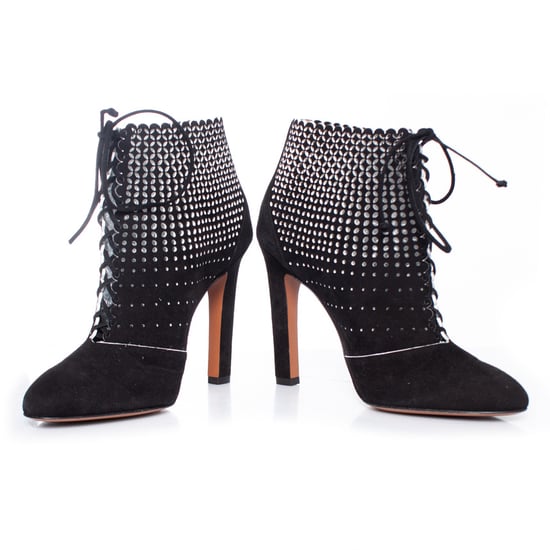 Schwarze Wildleder Schnürstiefel mit Lasercut-Details - Image 3