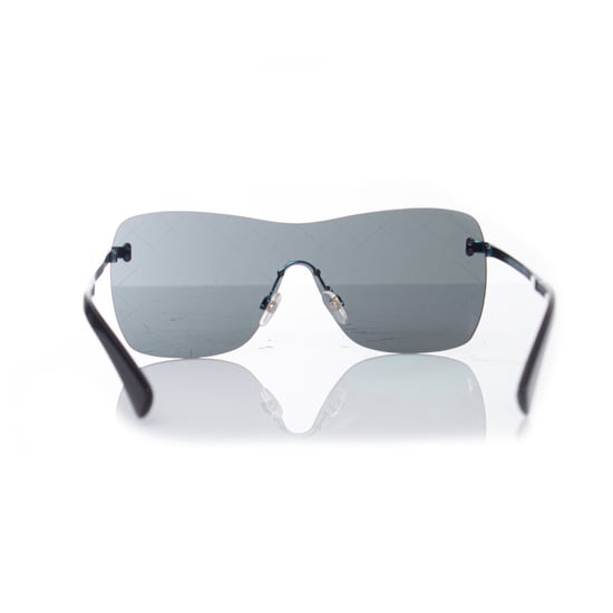 Gepolsterte Shield-Sonnenbrille in Blau - Image 5