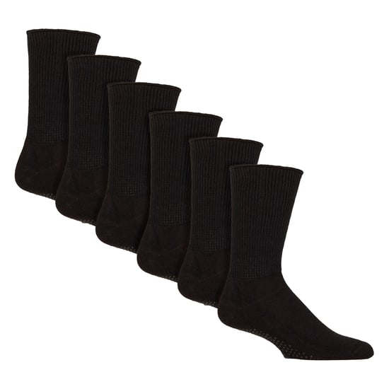 6er-Pack Diabetiker Bett-Socken mit Rutschfesten Grips | Extra Breite Rutschfeste Schlafsocken - Image 1