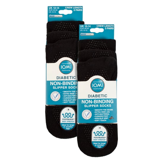 6er-Pack Diabetiker Bett-Socken mit Rutschfesten Grips | Extra Breite Rutschfeste Schlafsocken - Image 2