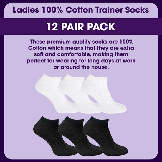 12er-Pack Damen 100% Baumwolle Sneakersocken - Image 3