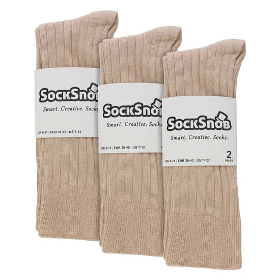 Herren Einfarbige Baumwoll-Rippstrumpfsocken - Image 2
