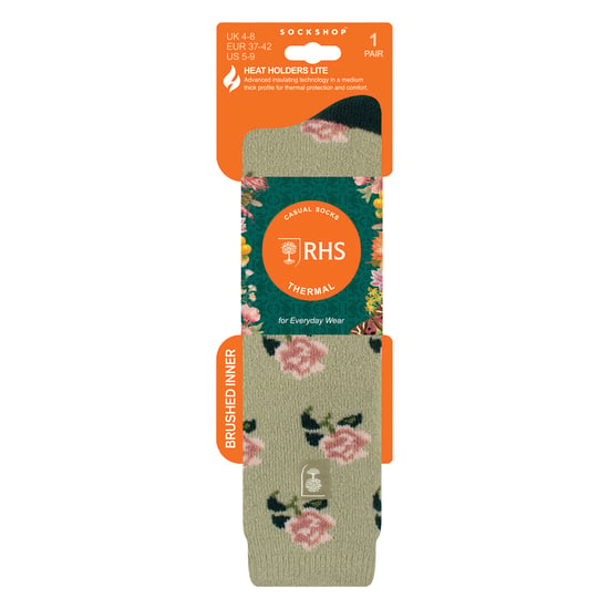 Heat Holders Lange Gummistiefelsocken für Damen, floral - Grün - Image 2