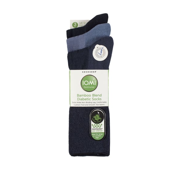 3er-Pack Extra Breite Bambus Diabetikersocken für Schwellungen in den Beinen - Image 2
