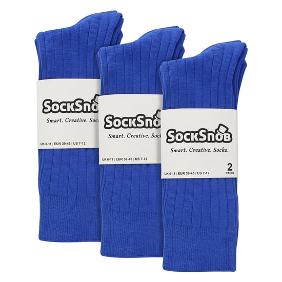 Herren Einfarbige Baumwollreiche Rippensocken - Image 2