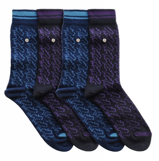 4er-Pack Herren Baumwollanz socks | Spirit Square Stricksocken - Image 3