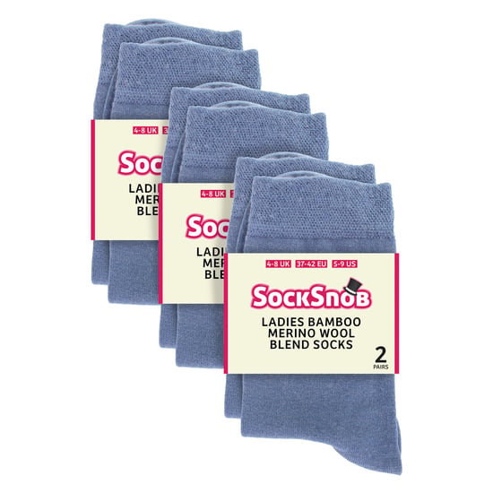 Damen 6er Pack Socken aus Bambus- und Merinowoll-Mix - Image 2