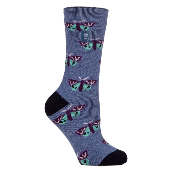 Damen Thermosocken | Dünne Fleece-Socken mit floralem Muster - Image 1