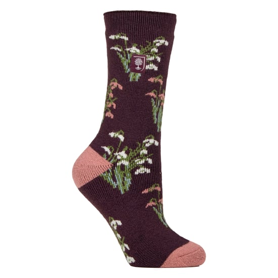 Damen Thermosocken | Dünne Floral Muster Fleece Socken - Image 1