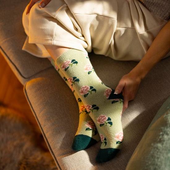 Damen Thermosocken | Dünne Floral Muster Fleece Socken - Image 2