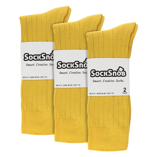 Herren Unifarbene Baumwollreiche Rippstrumpfsocken - Image 2