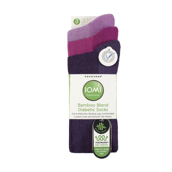 3er-Pack extra breite Bambus-Diabetikersocken für geschwollene Beine - Image 2