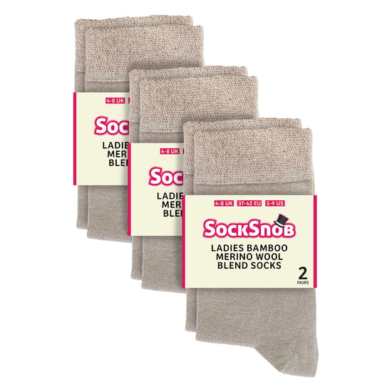 Damen 6er-Pack Socken aus Bambus- und Merinowoll-Mischung - Image 2
