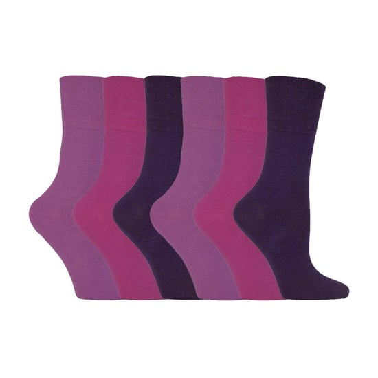 6er Pack Damen Nicht-Elastische Baumwoll-Diabetikersocken mit Nahtlosem Zehenbereich - Image 1