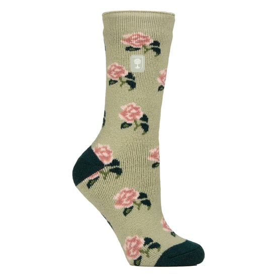 Damen Thermosocken | Dünne Socken mit floralem Muster aus Fleece - Image 1