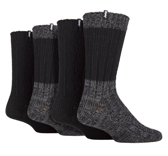 Herren 4er-Pack Wollwanderstrümpfe | Rippstrick-Wollmischung Stiefelsocken - Image 1