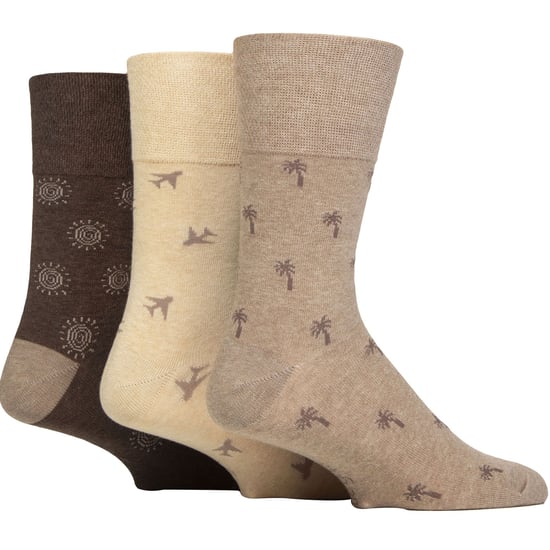 6er Pack Herren Baumwollsocken ohne Elastik mit quadratischem Muster für schlechte Durchblutung - Image 3
