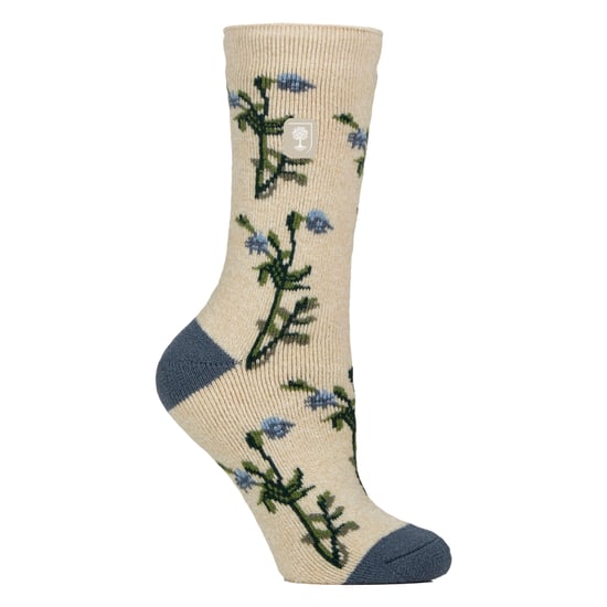 Damen Thermo-Socken | Dünne Fleece-Socken mit floralem Muster - Image 1