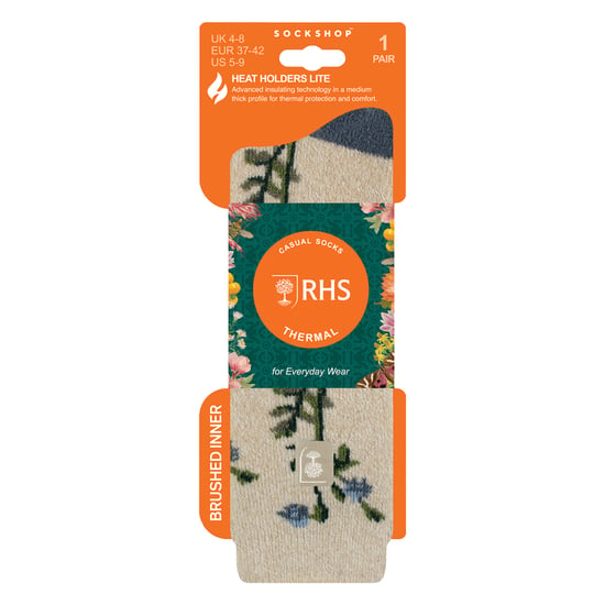 Damen Thermo-Socken | Dünne Fleece-Socken mit floralem Muster - Image 2