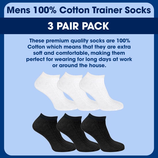 3er-Pack Herren 100% Baumwolle Sneaker-Socken - Image 3