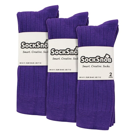 Herren Einfarbige Baumwollreiche Rippensocken - Image 2