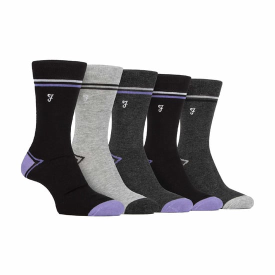 5er-Pack Herren Bambus Socken mit buntem Streifenmuster - Image 1