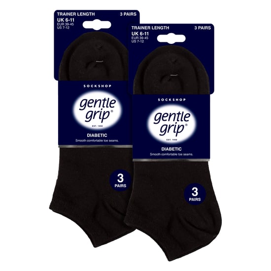 6er-Pack Herren Diabetiker Trainer-Socken | Lockere Top Breite Knöchelsocken - Image 2