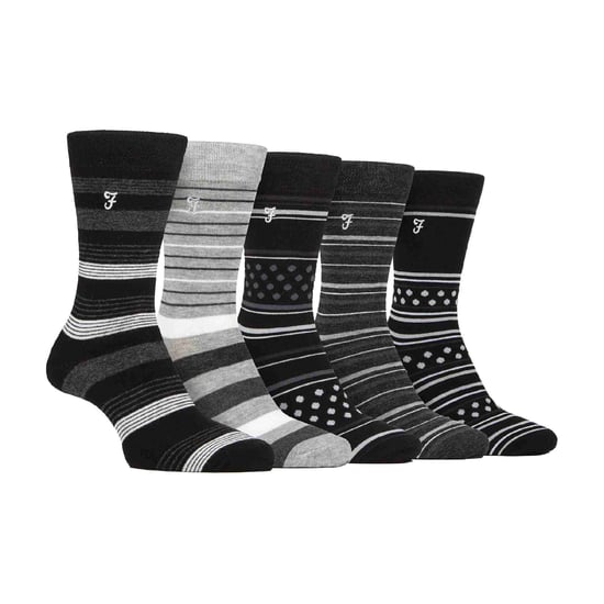 5er-Pack Herren Bambus Socken mit leuchtend gestreiftem Muster - Image 1