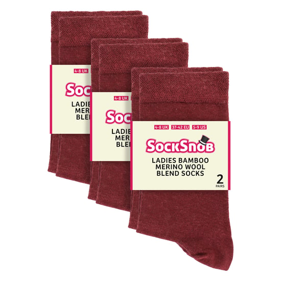 Damen 6er Pack Socken aus Bambus- und Merinowollmischung - Image 2