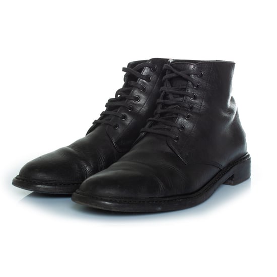 Schwarze Lederstiefeletten mit Schnürung - Image 1