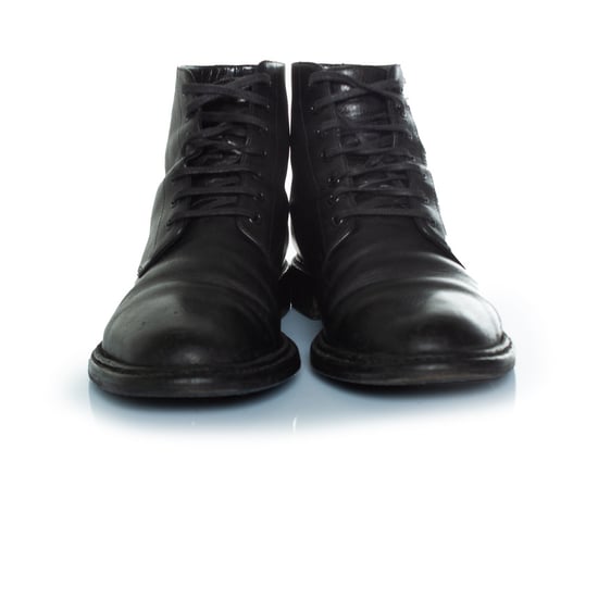 Schwarze Lederstiefeletten mit Schnürung - Image 3