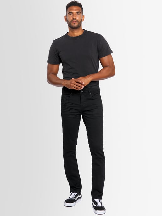 A. Salvarini Herren Jeans Slim Fit Stretch Denim 5-Pocket - Schwarz - Image 1