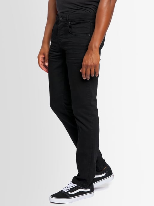 A. Salvarini Herren Jeans Slim Fit Stretch Denim 5-Pocket - Schwarz - Image 3