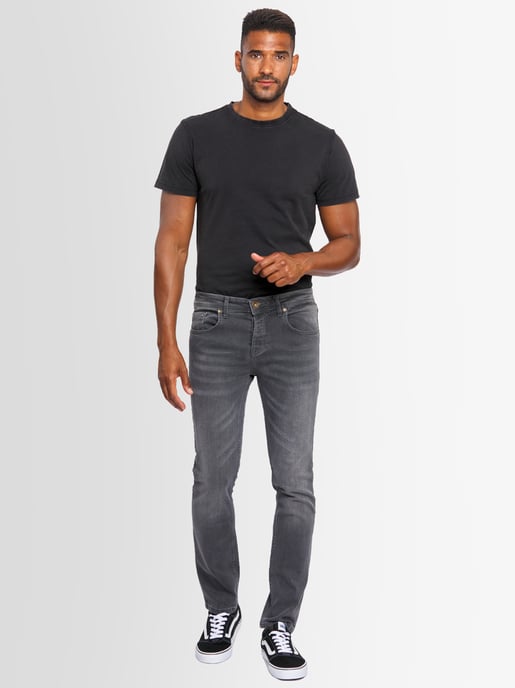 A. Salvarini Herren Jeans Slim Fit Stretch Denim 5-Pocket - Dunkelgrau - Image 1