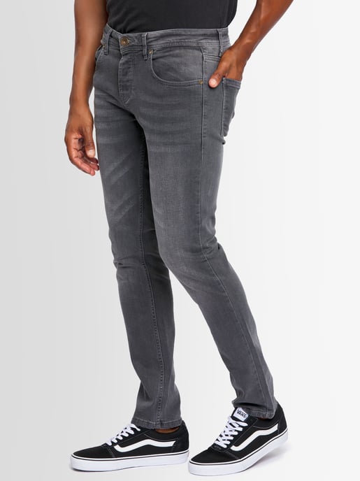 A. Salvarini Herren Jeans Slim Fit Stretch Denim 5-Pocket - Dunkelgrau - Image 3