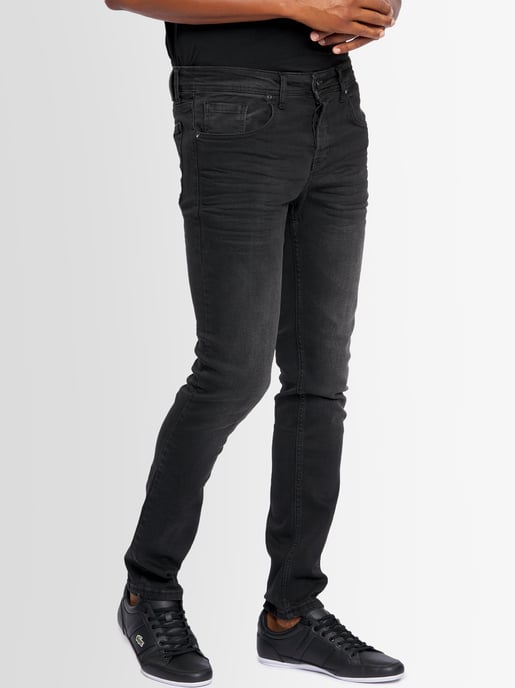 A. Salvarini Herren Jeans Slim Fit Stretch Denim 5-Pocket - Schwarz Washed - Image 3