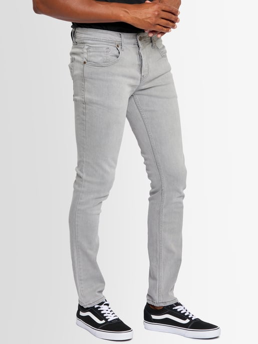 A. Salvarini Herren Jeans Slim Fit Stretch Denim 5-Pocket - Hellgrau - Image 3