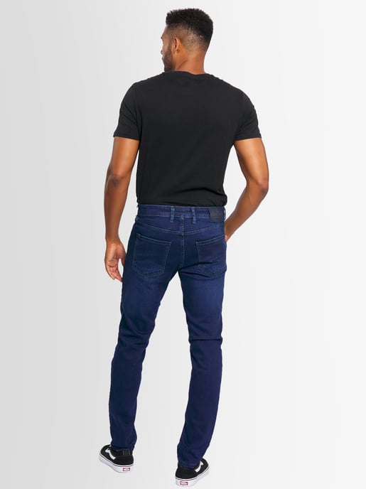 A. Salvarini Herren Jeans Slim Fit Stretch Denim 5-Pocket - Dunkelblau - Image 2