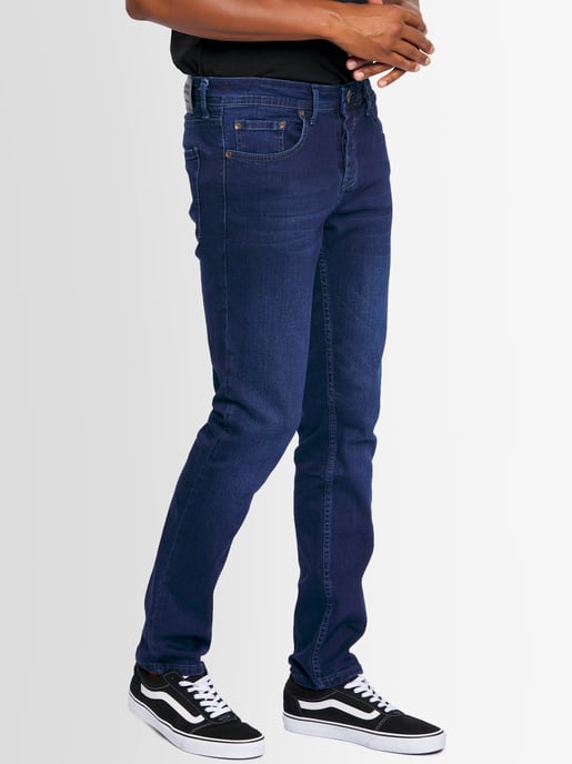 A. Salvarini Herren Jeans Slim Fit Stretch Denim 5-Pocket - Dunkelblau - Image 3