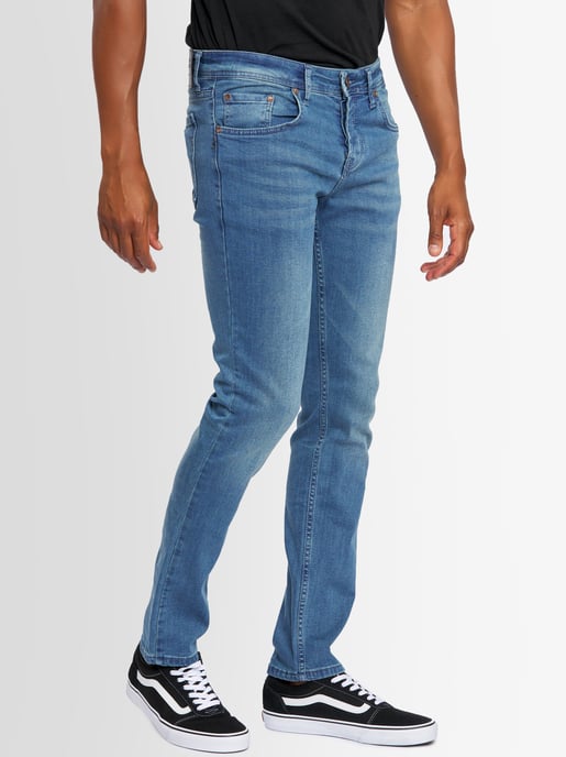A. Salvarini Herren Jeans Slim Fit Stretch Denim 5-Pocket - Hellblau - Image 3