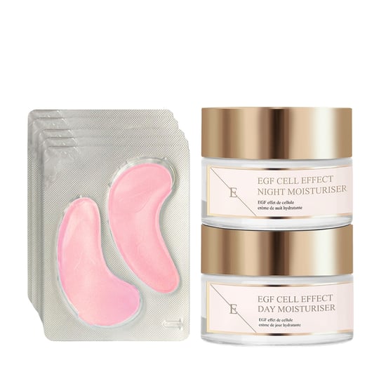 EGF Cell Effect Day Moistruseir + EGF Cell Effect Night Moisturier + Rose Blossom Augenpads - Image 2