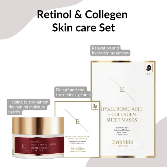 Retinol Nachtfeuchtigkeitscreme 50ml + Doppelt Kollagen + Rosen-Hydrogel-Augenpads 5 X 2 + Hyaluronsäure & Kollagen Maske - 3 Blätter - Image 3
