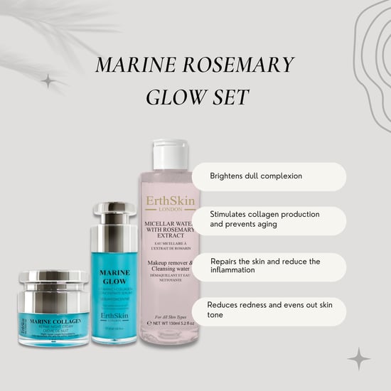 Mizellenwasser mit Rosmarin-Extrakt 150ml+ Marine Glow Vitamin C + Collagen-Konzentrat Serum 30ml+Marine Collagen Nachtcreme 50ml - Image 2