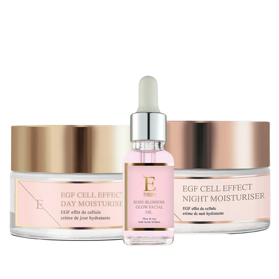 EGF Cell Effect Day Moisturizer + EGF Cell Effect Night Moisturier + Rose Blossom Facial Oil 30ml - Image 1