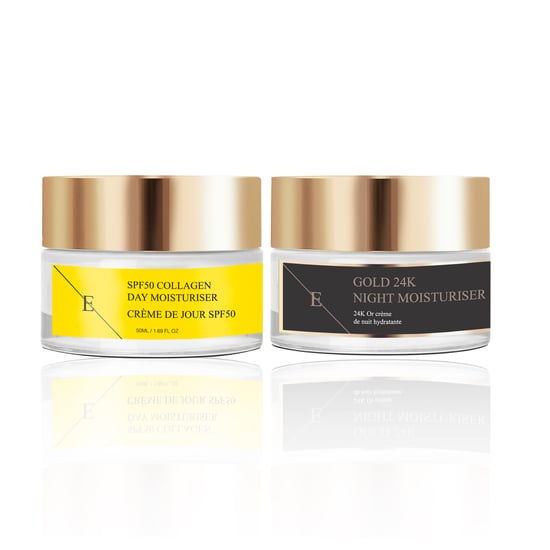 SPF50 KOLLAGEN TAGESCHEEM 50ML + FALTENFREI NachtFEUCHTIGKEIT 24K GOLD - 50ml - Image 1