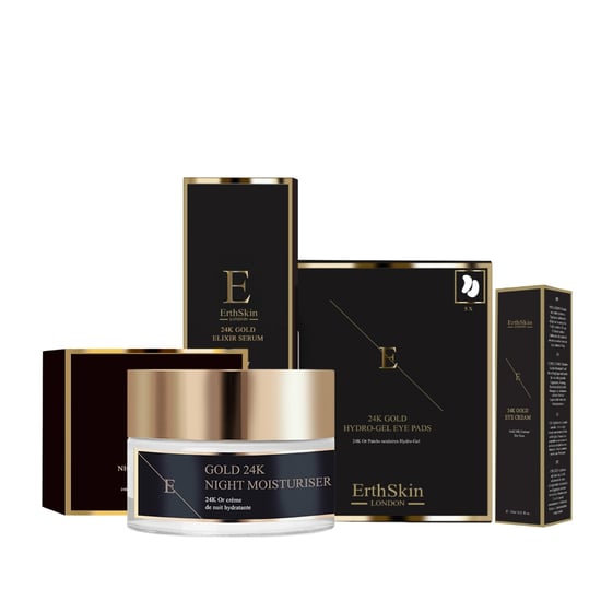 ANTI-WRINKLE ELIXIR SERUM 24K GOLD + ANTI-WRINKLE Night MOISTURISER 24K GOLD+UNDER EYE CREAM 24K GOLD + COLLAGEN GOLD UNDER EYE PATCH 24K GOLD - 5X2 PADS - Image 1