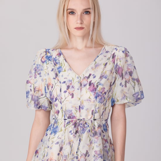 Fit-and-Flare-Kleid aus Tee-Organza mit Blumenmuster - Image 3