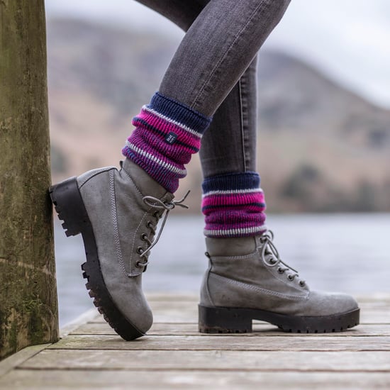 Damen Amara Zweifarbige Streifenmuster Thermosocken - Image 3